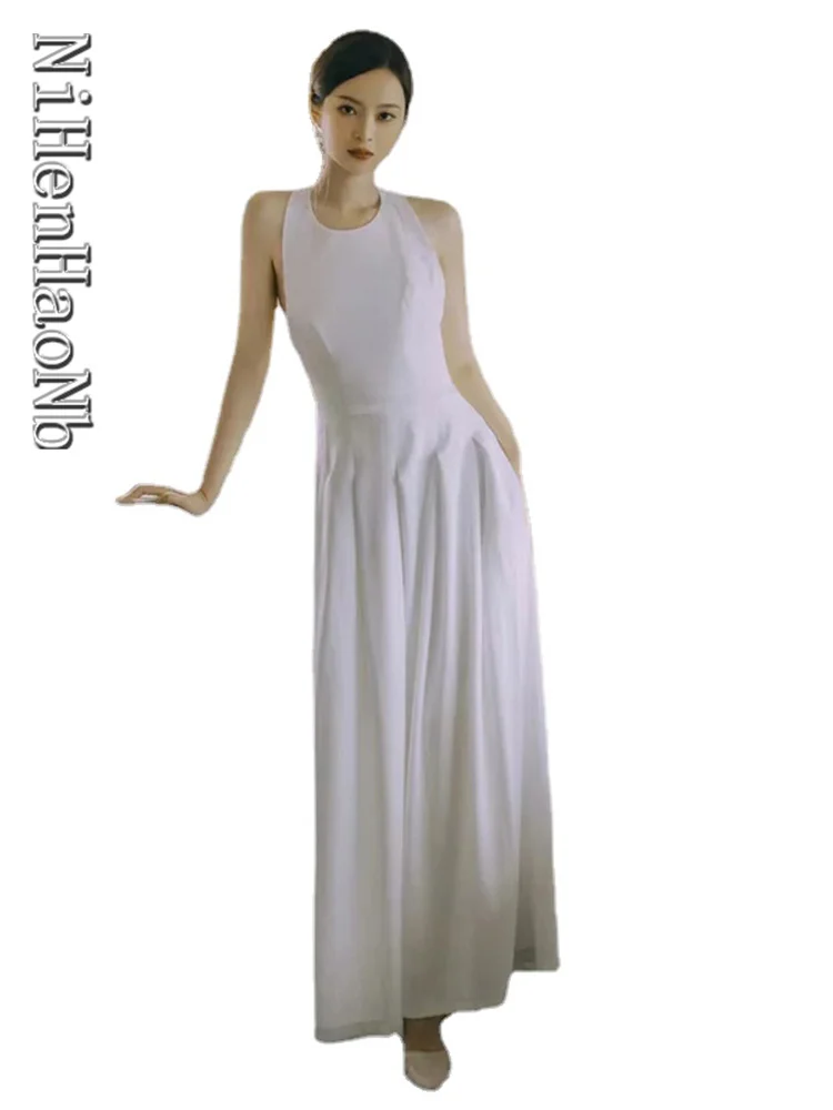 

Chic Korean Summer Casual Sleeveless Wedding Dress Women Maxi Robe De Mariée
