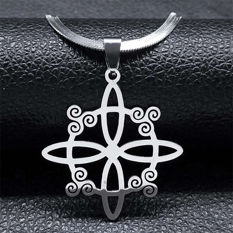 

Witch Knot Triskelion Necklace for Women Men Stainless Steel Silver Color Witchcraft Choker Necklaces Jewelry acero inoxidable