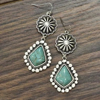 vintage bohemia natural stone resin dangle earrings ethnic tribal jewelry drop s blossom flower hook earring