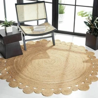 jute circular carpet weaving style 100 pure natural jute decorative carpet home decoration carpet modern