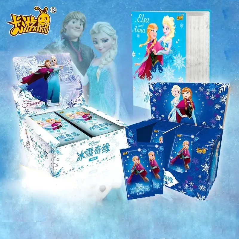 

Карточки KAYOU Disney, коллекционные карточки с надписью «Холодное сердце», персонажи из аниме, игрушки Эльзы, детский подарок, бумажные игры, бумажные коробки для хобби