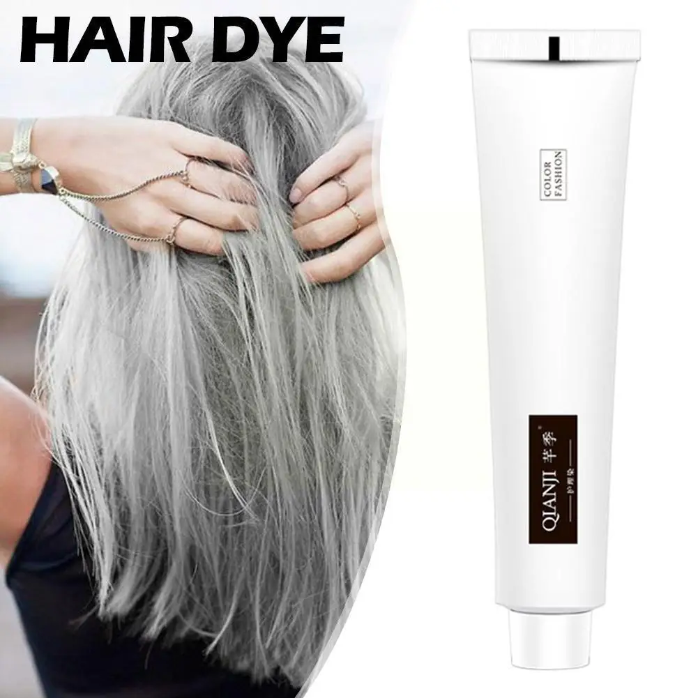 Ing Gray Color Hair Dye Cream Unisex Smoky Permanent 100ml Silver Grey Paste Dye Hair Light Punk Style Gray Moldi K7g6