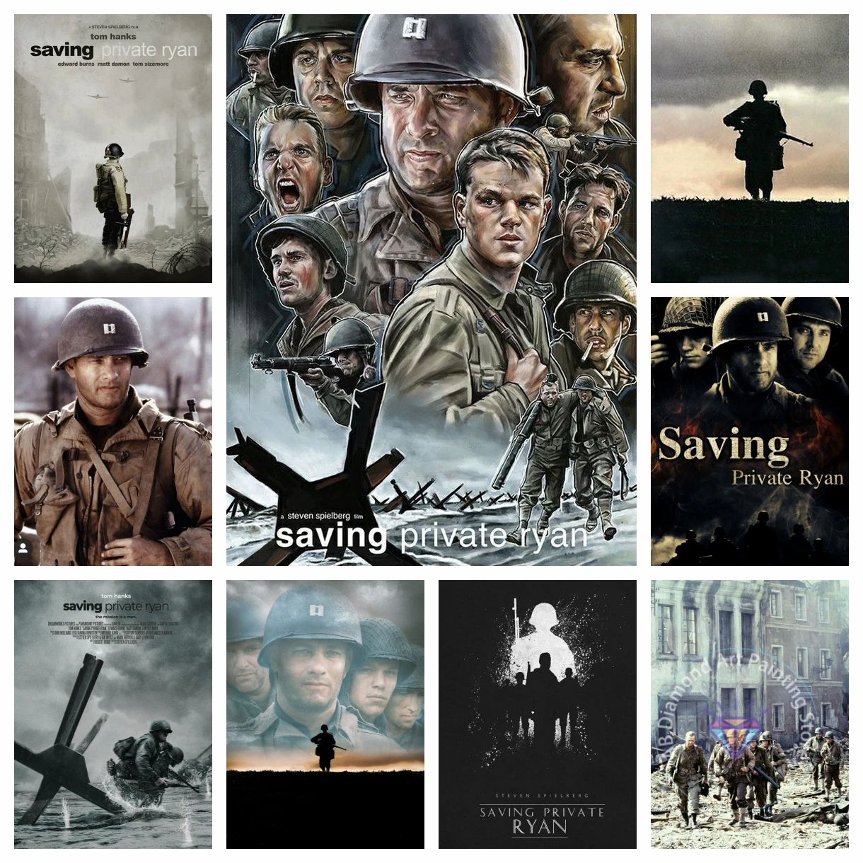 Saving Private Ryan AB Diamond Painting Set 5D DIY Embroidery Cross Stitch Handmade Art Gift Crafts Home Decoration
