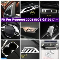 pillar a speaker steering wheel lights control panel cover trim for peugeot 3008 5008 gt 2017 2022 matte interior refit kit