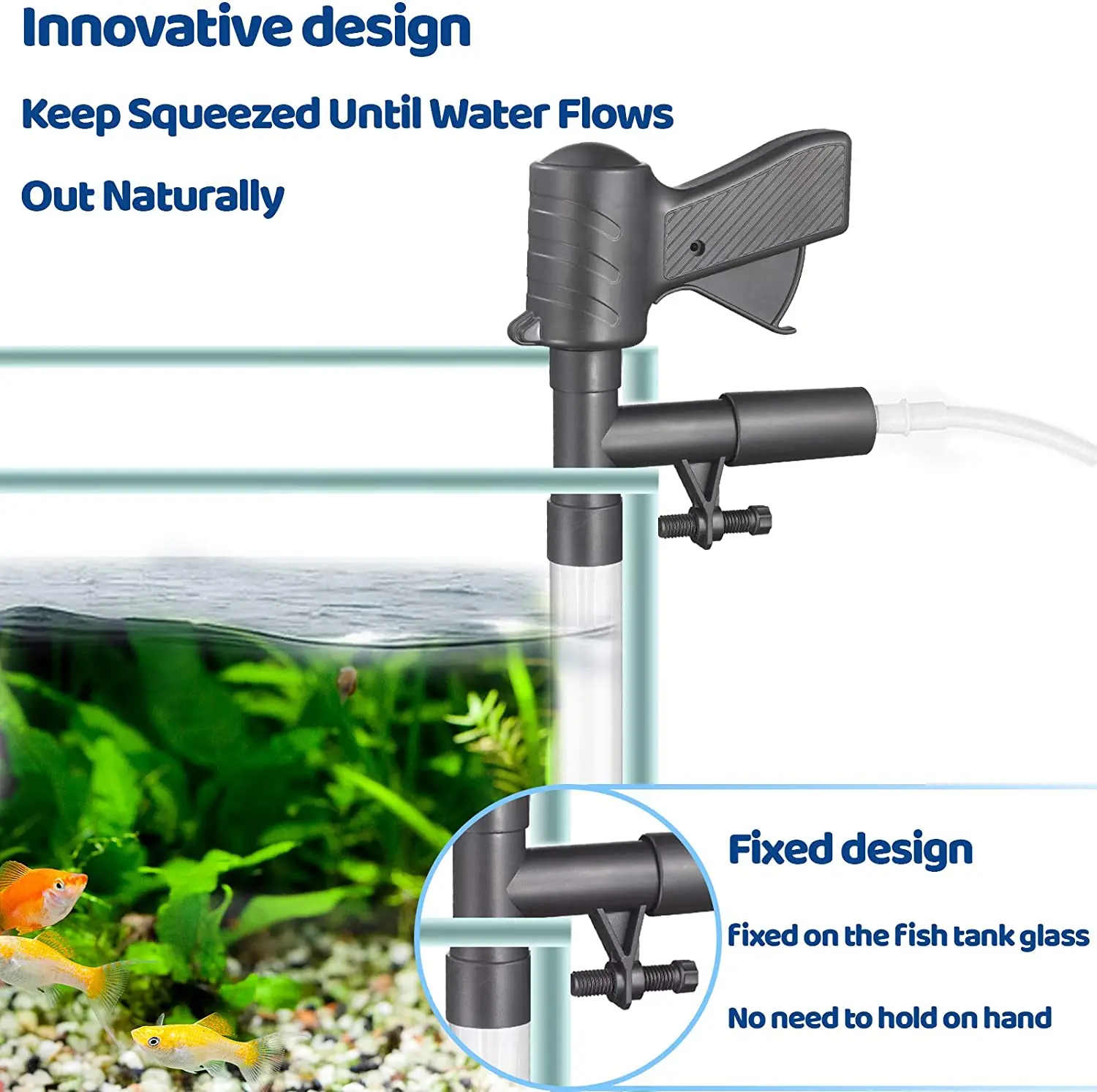 Аквариум с гравием очиститель воды для аквариума кнопкой давления воздуха