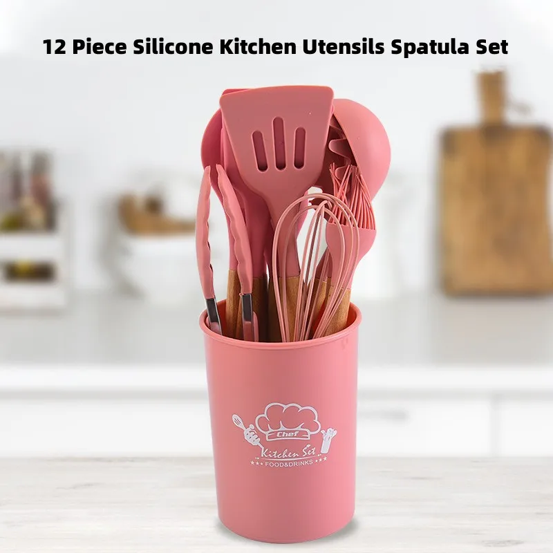 

Кухонная посуда с антипригарным покрытием, кухонный набор из 12 предметов, силиконовая посуда, шпатель