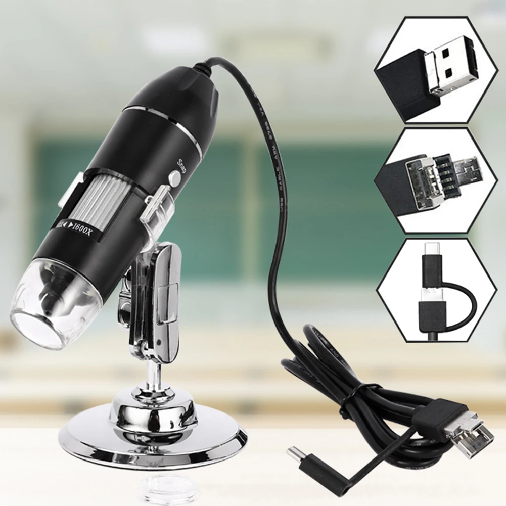 Цифровой микроскоп цифровой USB-микроскоп с увеличением 1600 крат 3 в 1 для ремонта