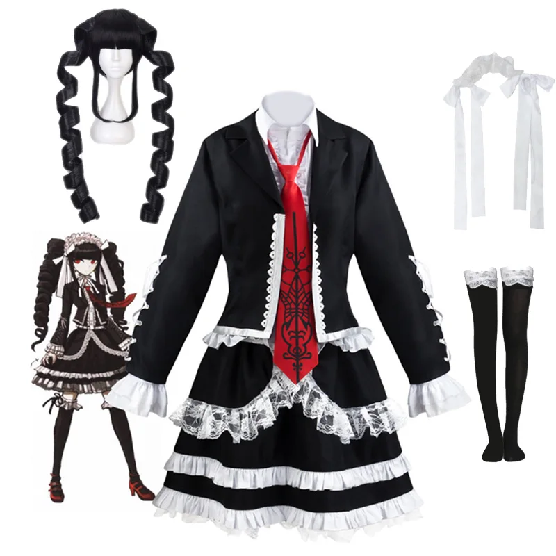 DanganRonpa Yasuhiro Taeko женский костюм для косплея платье Celestia Ludenberg парики девочек