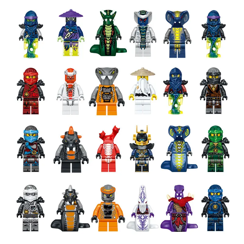

New Ninja Figure Model Building Blocks Dolls Motorcycle Temple Puppet Snake Monster Ghost Face Children's Assembled Toys