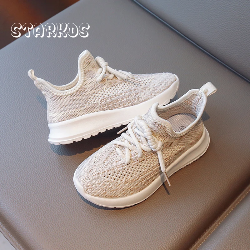 Classic Knitted Sneakers Boy Summer Sport Shoes Girl Breathable  Mesh Running Tennis Child Brand Design Slip-on Trainer Zapatos