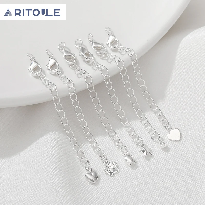 

Custom-made lobster buckle chain copper-plated silver extension chain manual diy bracelet necklace ending buckle accessories