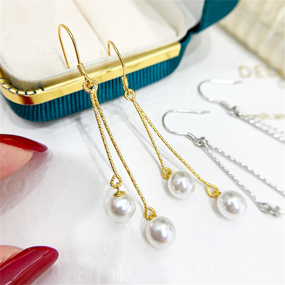 

S925 Sterling Silver Earring Hooks Accessories Gold Silver Ear Studs Ear Hooks Wire For Pearl Earrings Jewelry Making Findings