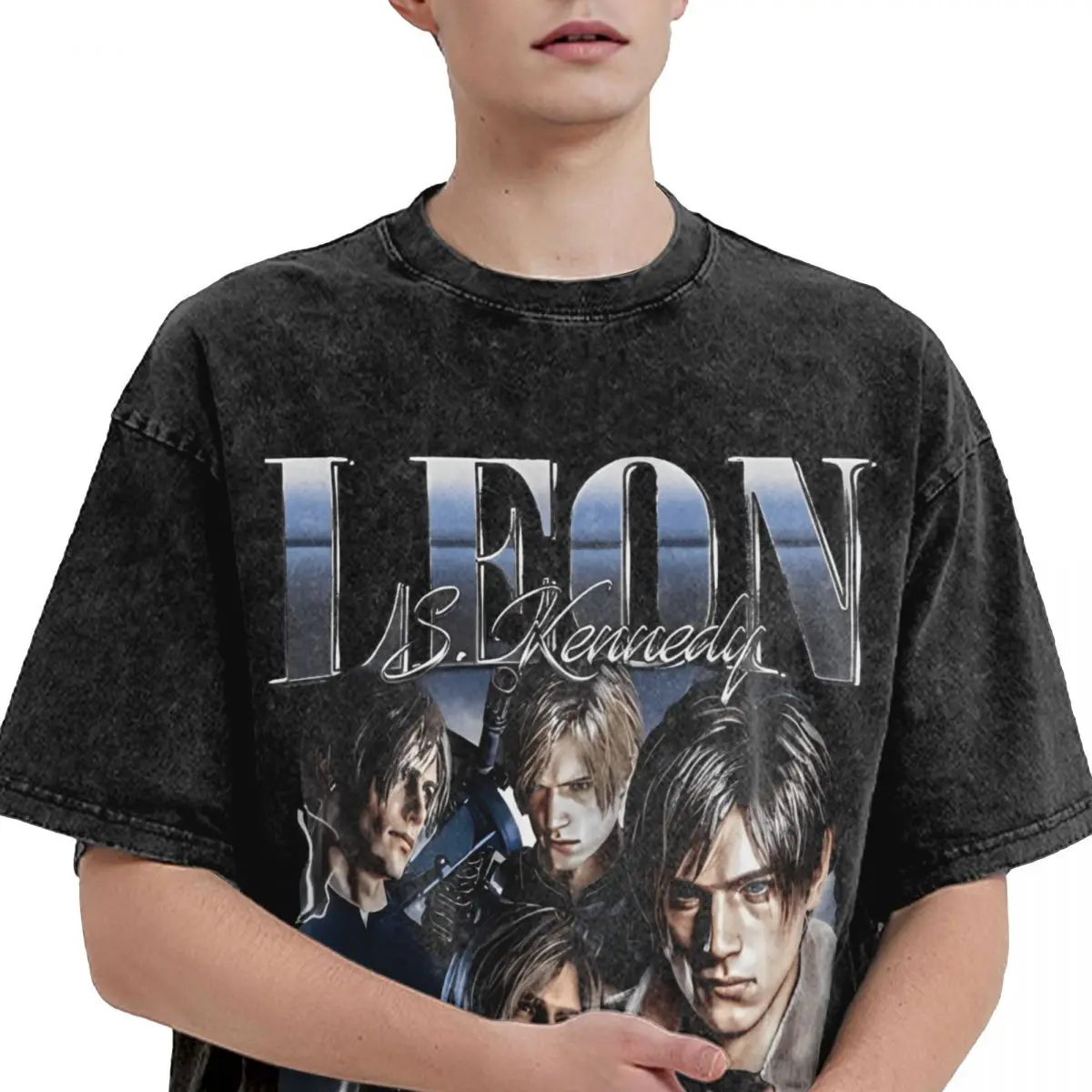 Футболка Leon Kennedy MEME простые футболки с короткими рукавами уличная одежда топы