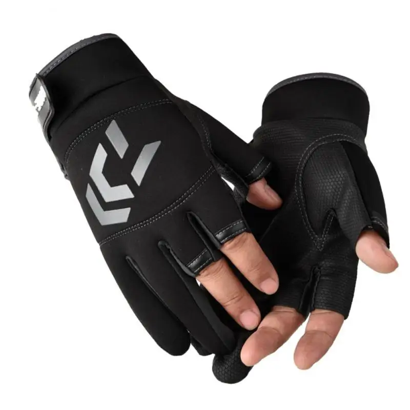 

Нескользящие зимние спортивные перчатки износостойкие дышащие рыболовные перчатки с регулируемым запястьем и большим пальцем Непринужденные перчатки с тремя пальцами