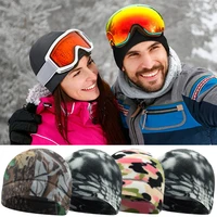 warm polar fleece caps men winter outdoor sports skiing cycling cap unisex camo beanie cap windproof motorcycle bike hat caps