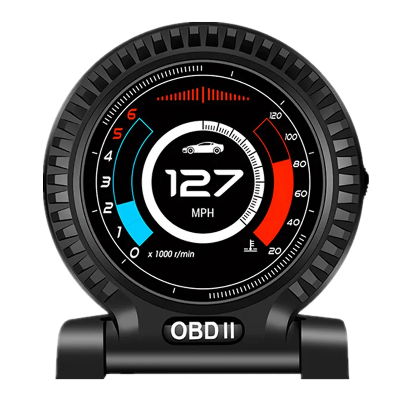 Купи OBD2 LCD Car Head Up Display Smart Gauge Digital Instrument Water Temperature Oil Temperature Turbine Pressure Safety Alarm за 4,770 рублей в магазине AliExpress