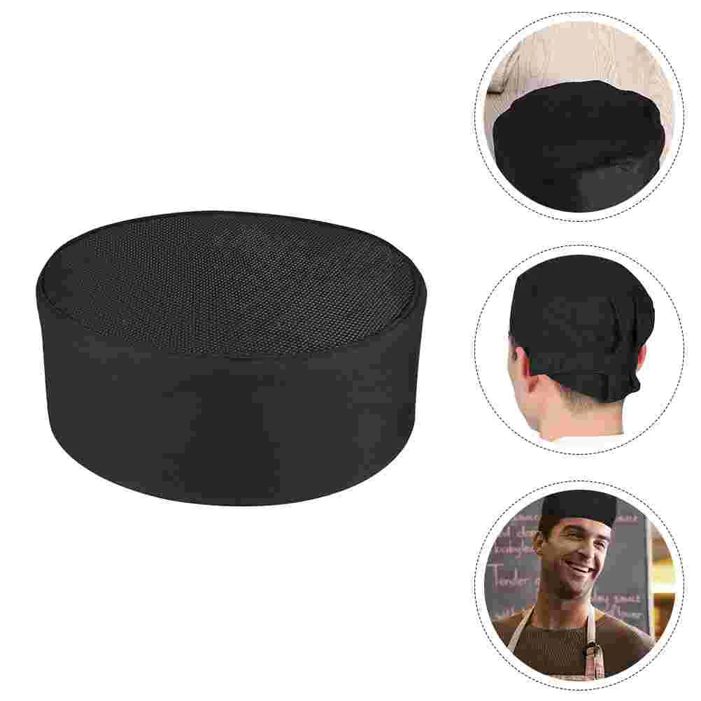 

2pcs Durable Chef Caps Western Restaurant Chef Caps Cloth Chef Caps (Black)
