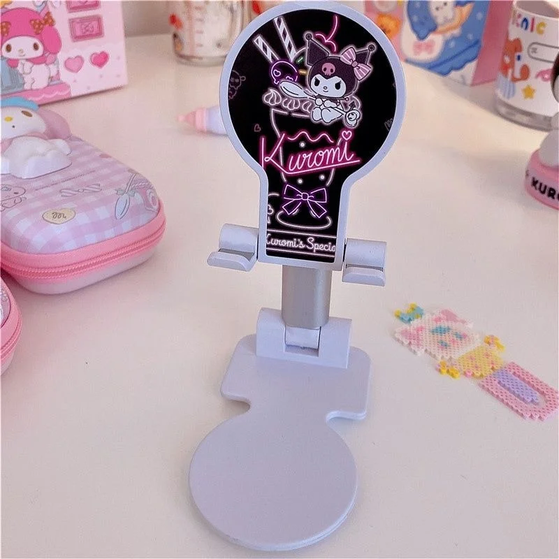 

Hello Kitty Kuromi Desk Phone Holder Metal Anti-Fall Table Mount Stand Cartoon Lift Adjustable Smartphone Holder Stents Dorm