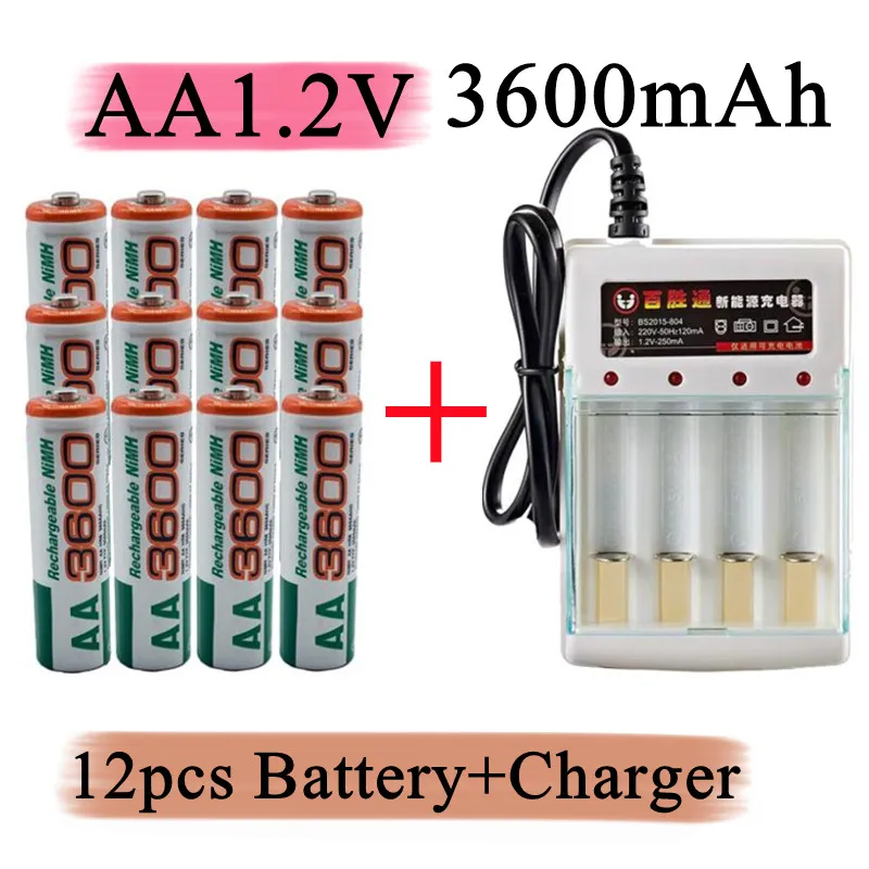 Новая аккумуляторная батарея AA 3600 мАч 1 2 в никель-водород подходит для часов и