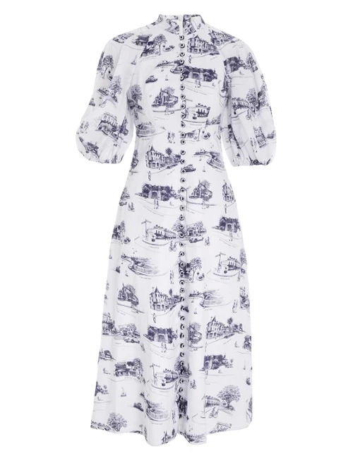 

Новинка 2022, летние женские платья средней длины с винтажным фотографическим принтом и рукавом-фонариком