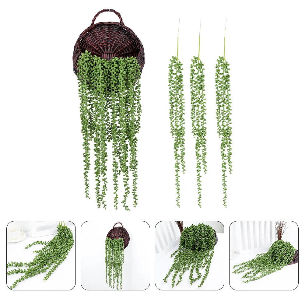 

Hanging Fakeartificial String Vine Decorfauxwall Succulent Greenery Succulents Rattan Pot Vines Garland Potted Green Ivy