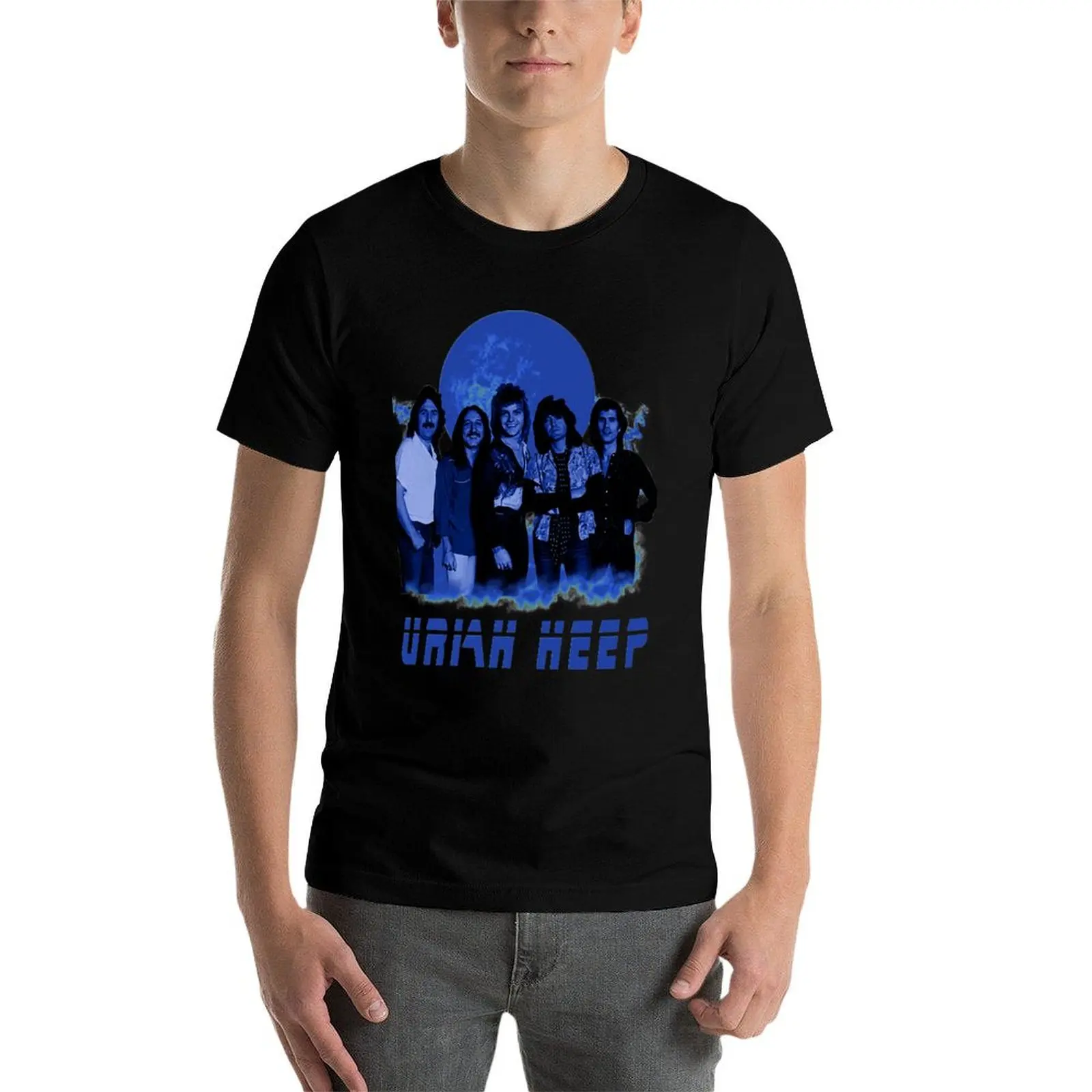 Фото Футболка Uriah Heep, аниме-футболки для мужчин, мужские футболки с графическим принтом, мужская футболка №3