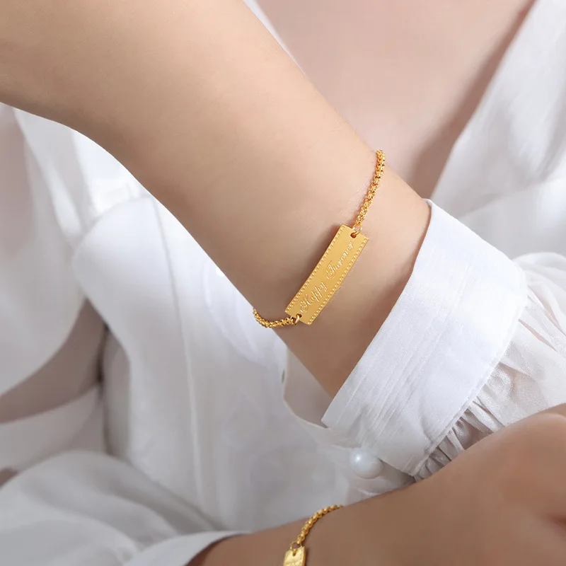 TOFFLO ювелирные изделия из нержавеющей стали английская буква квадратный знак