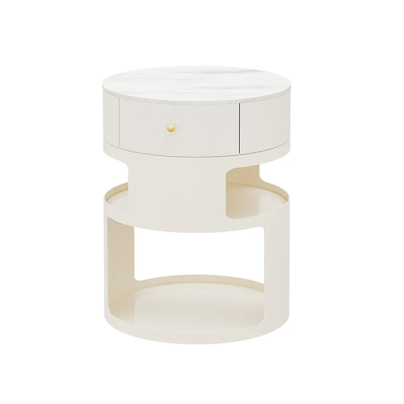 Дизайнерские круглые тумбочки белая скандинавская консоль для хранения