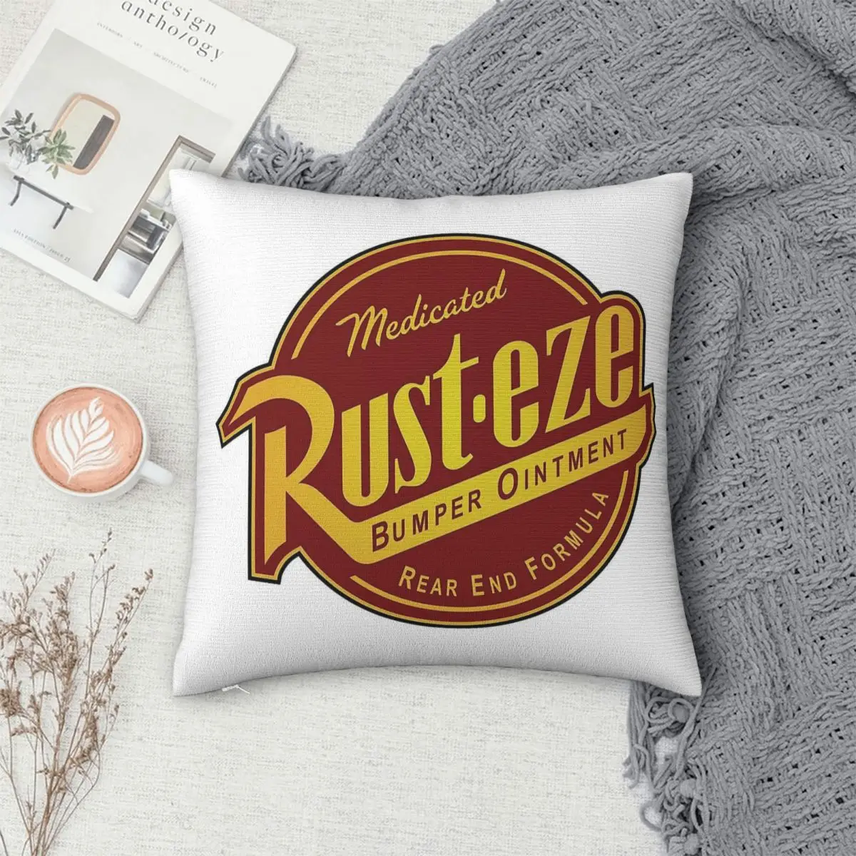 Фото Наволочка Rust-eze Medicated Bumper Ointment из полиэстера, льна и вельвета с узором, декоративная наволочка для подушки, чехол для подушки для комнаты, 45x45 см №4
