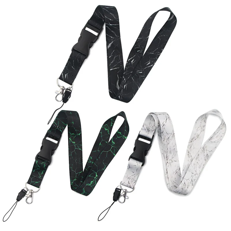 

Marble Texture Phone Lanyard Key Neck Strap Support Customization With Logo/Text/Icon