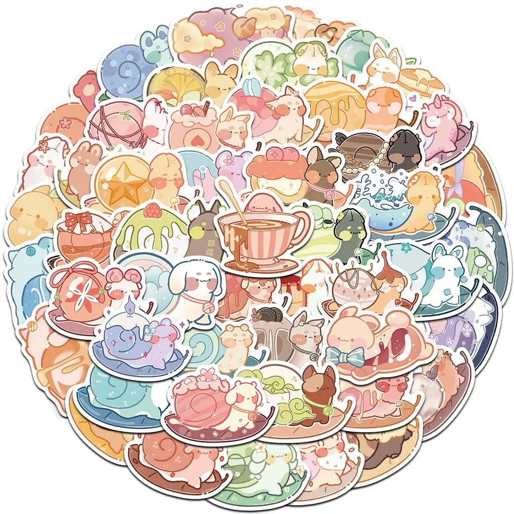 

10/50 шт., водонепроницаемые наклейки в виде улитки