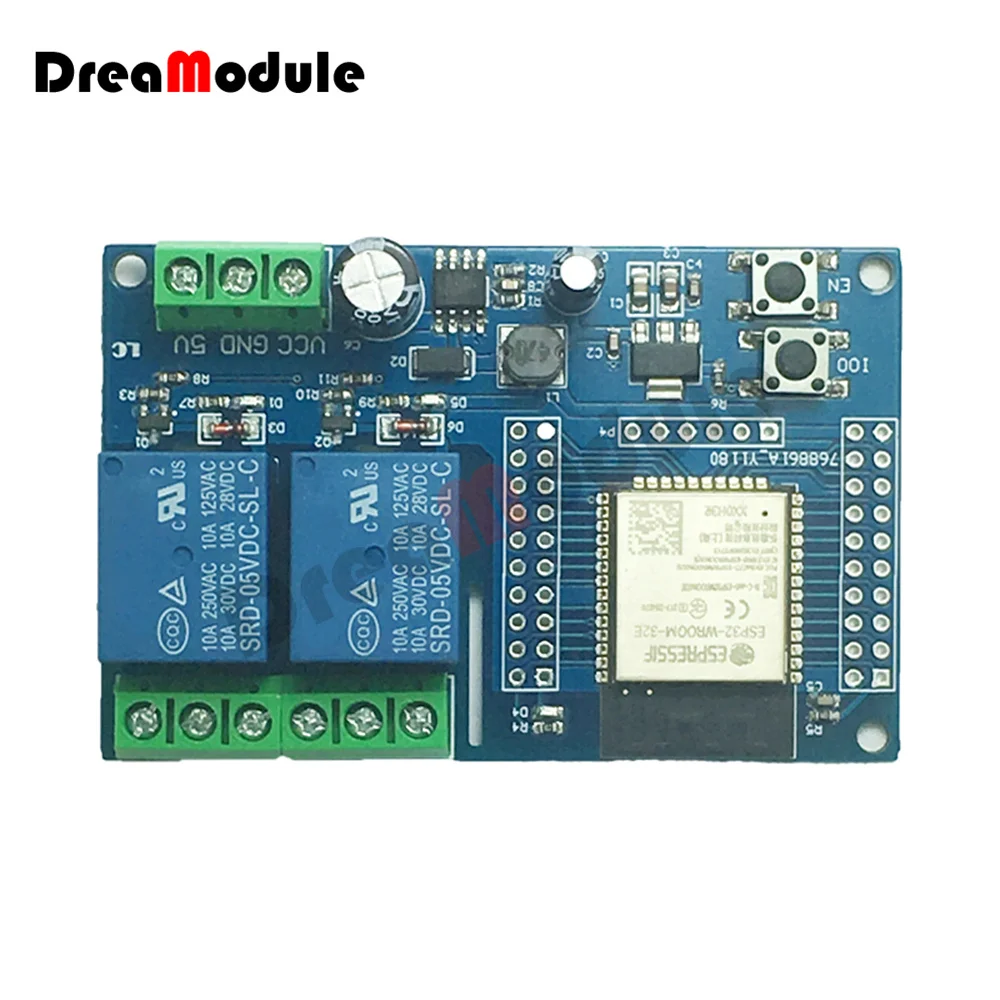 ESP32 Relay Board Dual channel WIFI Relay Module ESP32-WROOM Development Board DC5-60V power supply suitable for Arduino