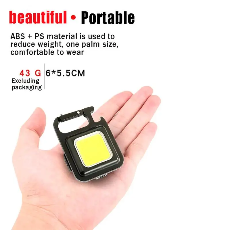 

Mini Flashlight Keychain Multifunctional Charging Emergency Lamp Portable Outdoor Camping Small Light Corkscrew Light Keyring