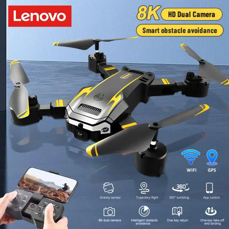 Складной четырехсторонний Квадрокоптер Lenovo G6 Pro UAV 5G GPS 360 ° С Камерой 8k HD Wifi FPV