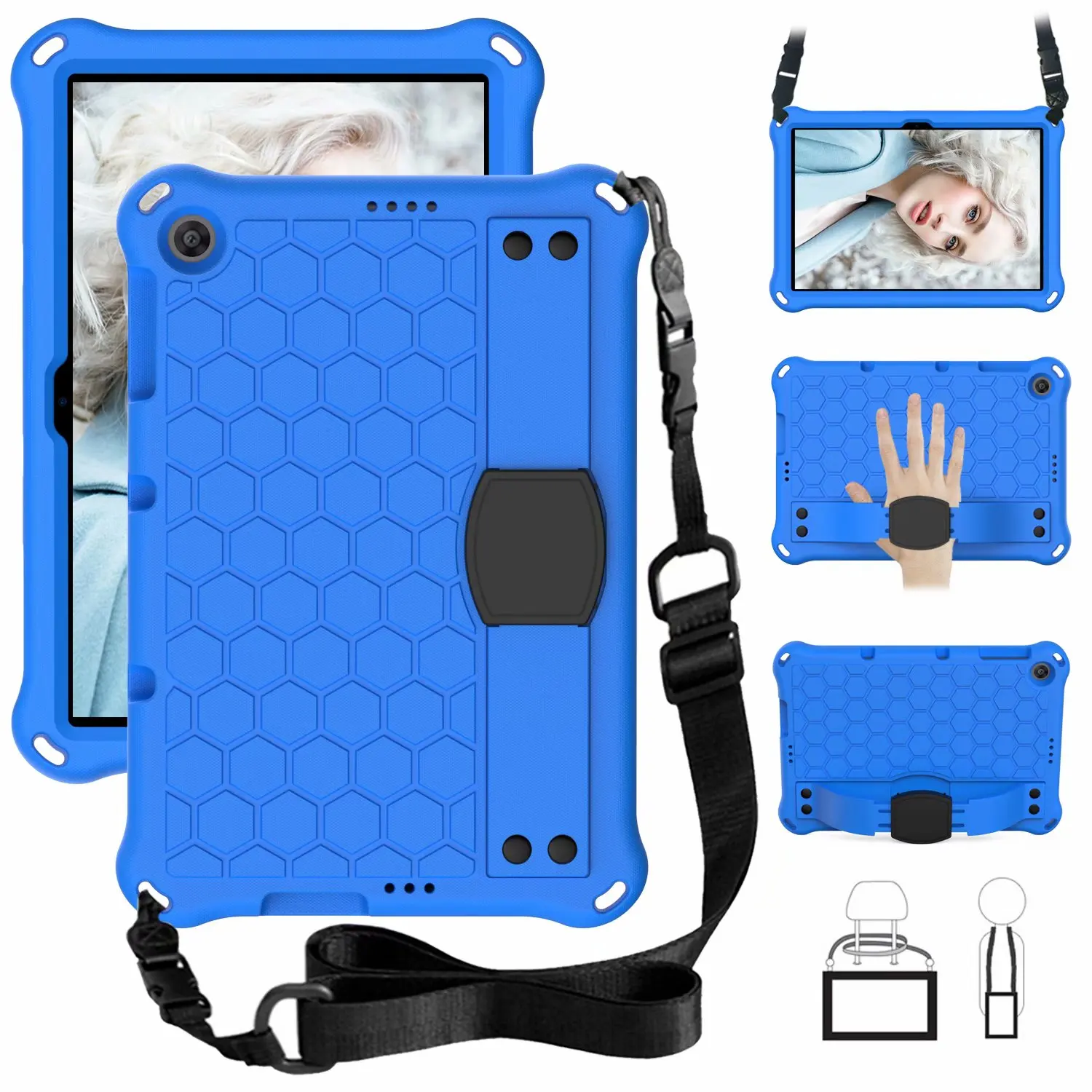 

Hand-held ShockProof EVA Handle Stand Case for Huawei Matepad T10S T10 10.1 Inch AGS3-L09/W09 AGR-L09 Cover for Honor 6 10.1
