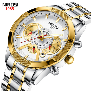 NIBOSI Men Quartz Watch Chronograph Sport Mens Watches Top Brand Luxury Waterproof Full Steel Clock Men Relogio Masculino 2379-37263