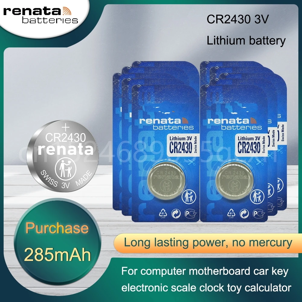 Original RENATA CR2430 CR 2430 3V Lithium Battery DL2430 BR2