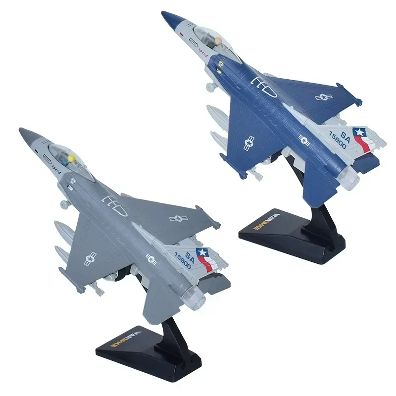 Игрушечная модель истребителя из сплава F16 Акустооптическая возвратная сила
