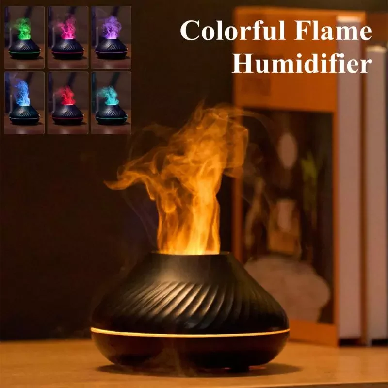 3D увлажнитель воздуха с эффектом пламени, диффузоры для ароматерапии, портативный ароматические эфирные масла увлажнитель воздуха с красо...