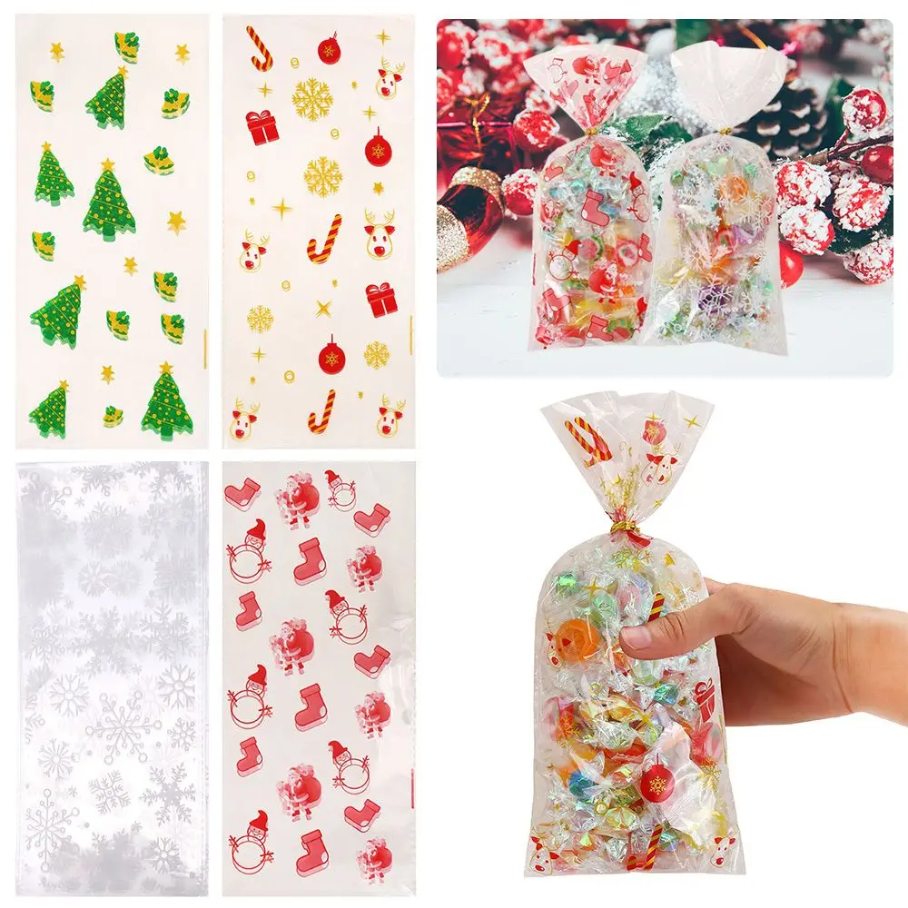 

Wedding Favors Snowman Santa Claus Xmas Supplies Christmas Candy Bags Baking Packaging Cookies Storage Cellophane