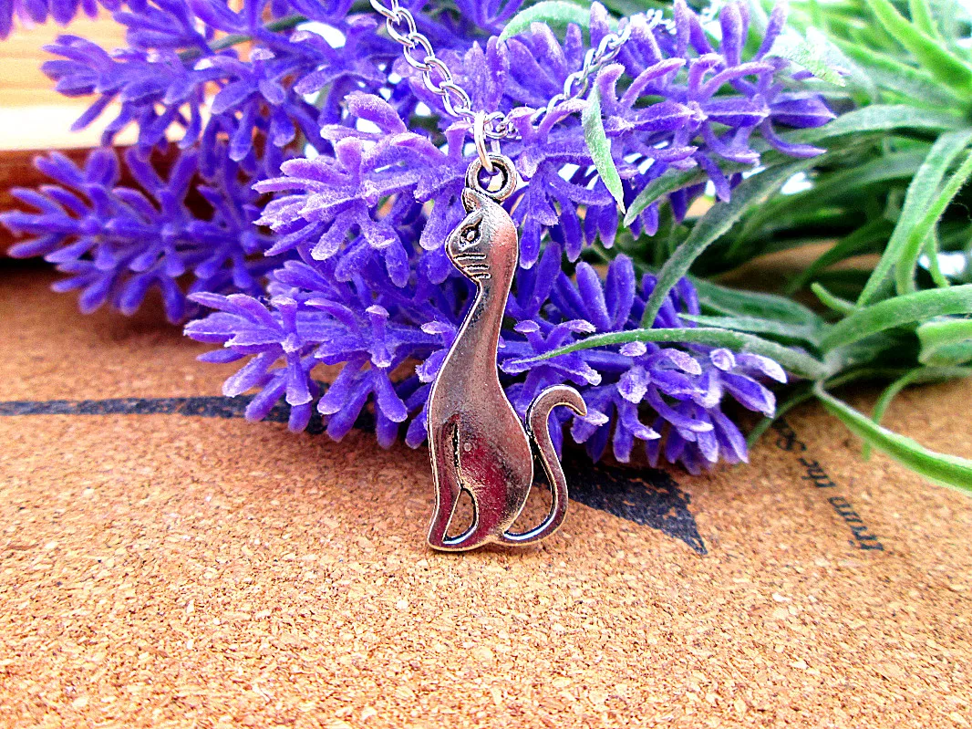 Ожерелье с подвеской в виде кошки под античное серебро, 3 шт./лот, 34x13 мм, ювелирные изделия, лучшие подарки дружбы