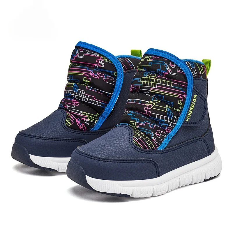 2024 зимние теплые походные ботинки на меху Нескользящая непромокаемая детская