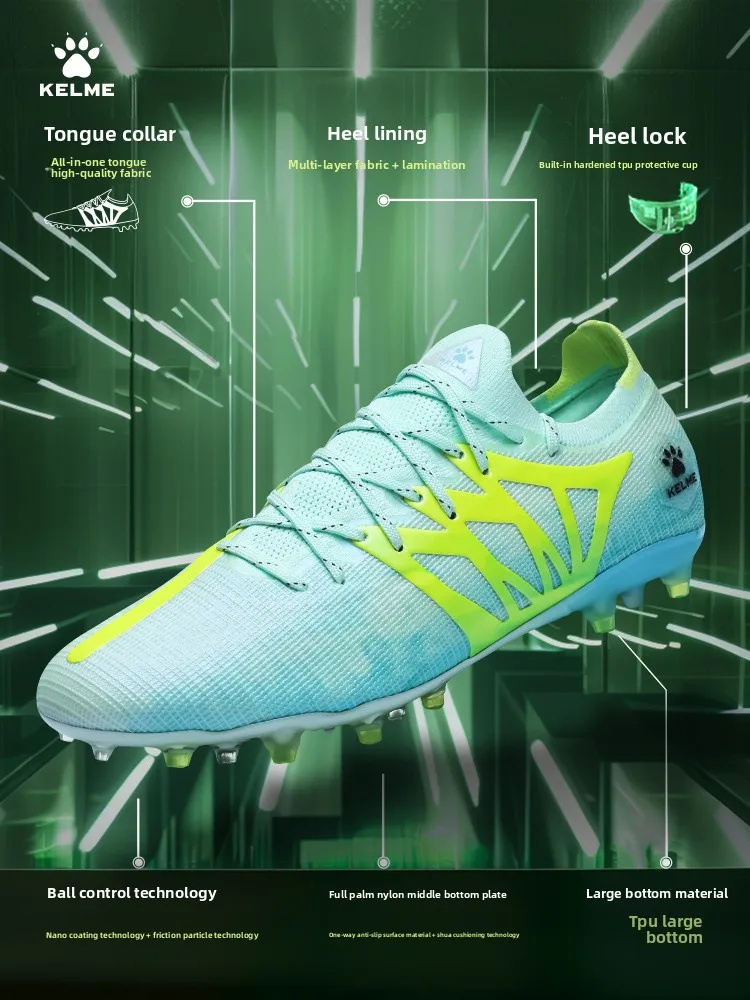 Фото Мужские профессиональные футбольные бутсы Kelme, молодежные и детские тренировочные футбольные бутсы Mg, противоскользящие футбольные бутсы для дома №5