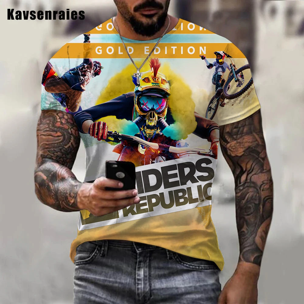 

2022 Hot Sale Game Riders Republic 3D Printed T-shirt Men Women Summer Fashion Casual Short Sleeve Streetwear Oversized Tops