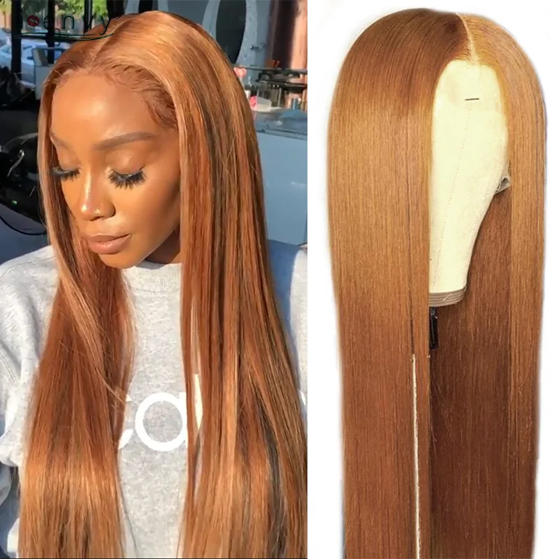 Ginger Blonde Lace Front Wigs Straight Peruvian Transparent HD Lace Human Hair Wigs Burgundy 99J 13*1 Part Lace Wigs Remy Orange