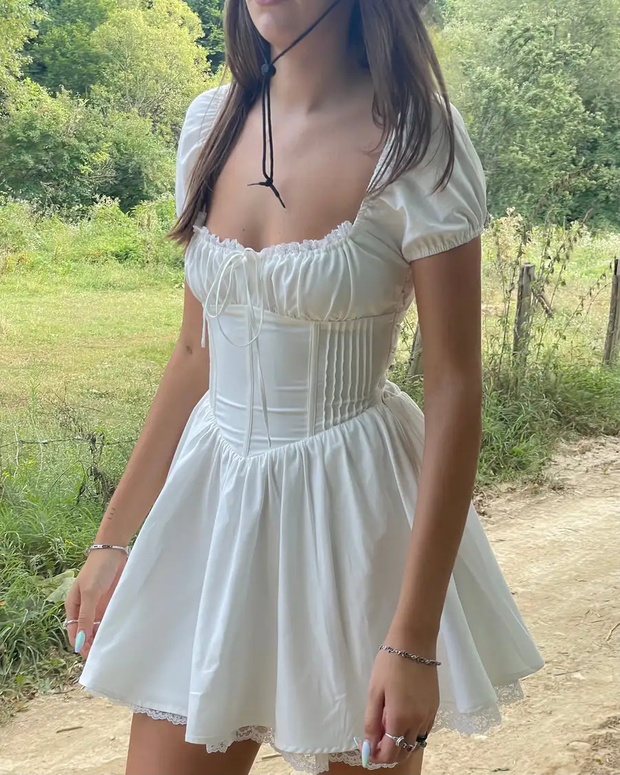 Женское летнее кружевное платье-корсет Y2K E-Girls