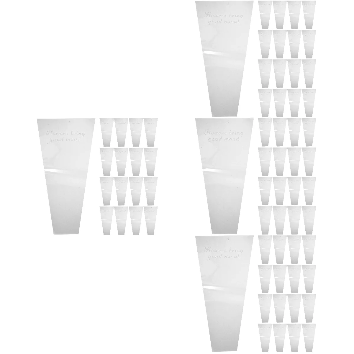 

200 pcs Trapezoid Flower Bouquet Gift Bags Paper Florist Bouquet Bags