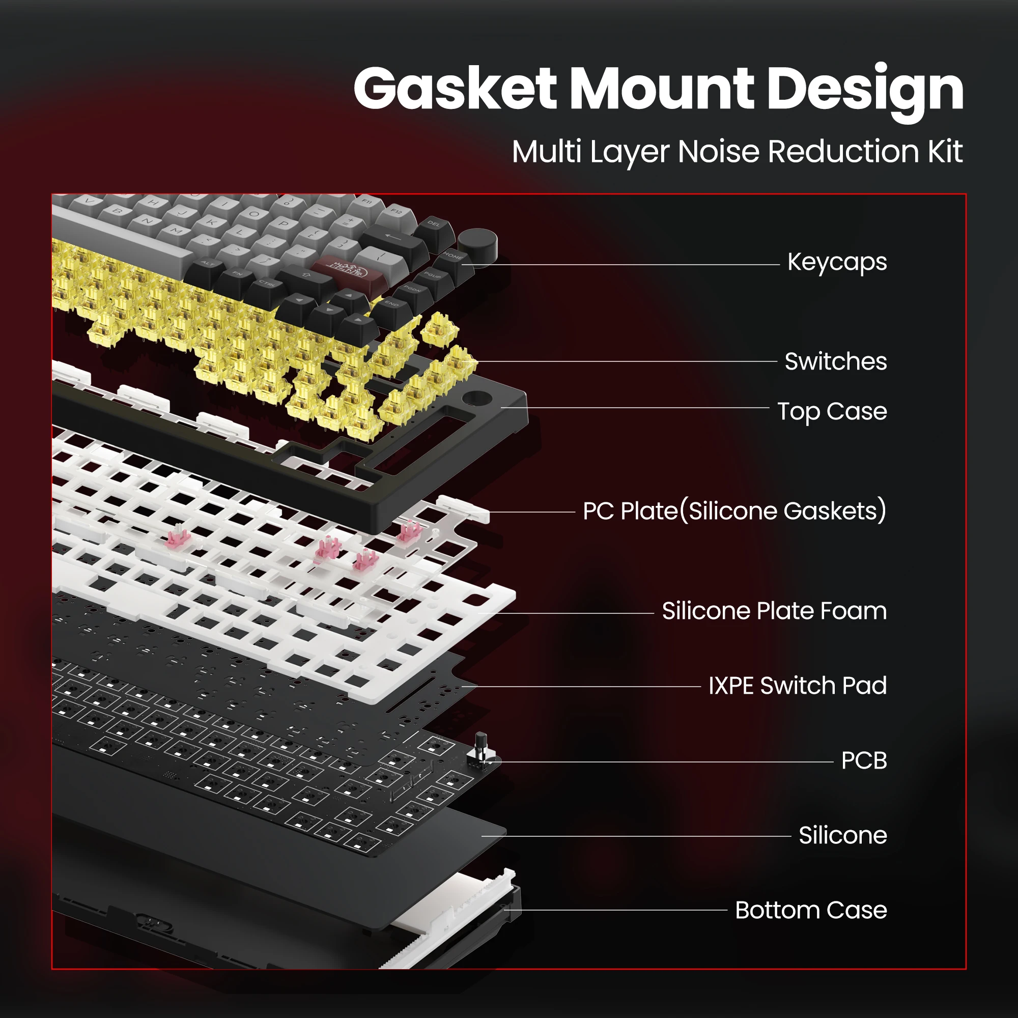 Akko 5075B Plus ANSI/ISO 75% Механическая игровая клавиатура 3/5-контактная горячая замена три