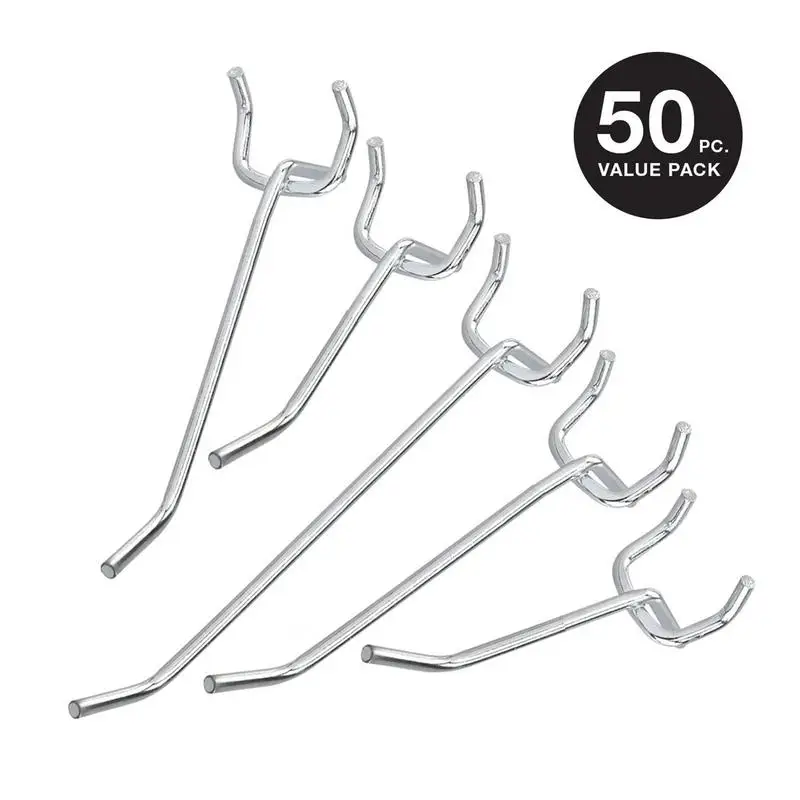 

Pegboard Hooks Universal Fit 50-Piece Value Pack