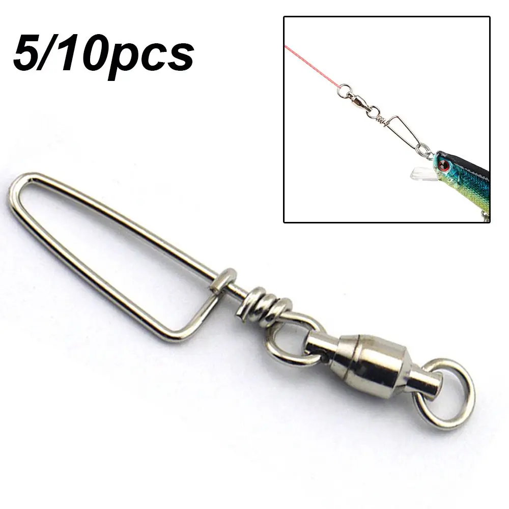 

Durable 5/10pcs Fishing Swivels Connector Snap 0#-8# Ball Bearing Rolling Swivel For Fishhook Lure Carp Fishing Accessories